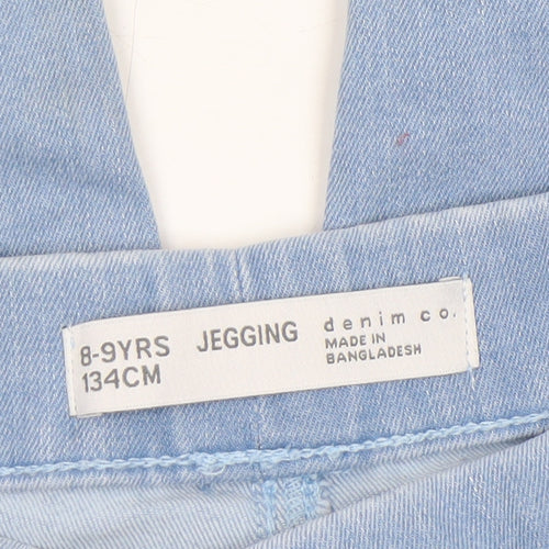Denim Co. Girls Blue Jegging Jeans 8-9 Years Stretch Cotton Blend