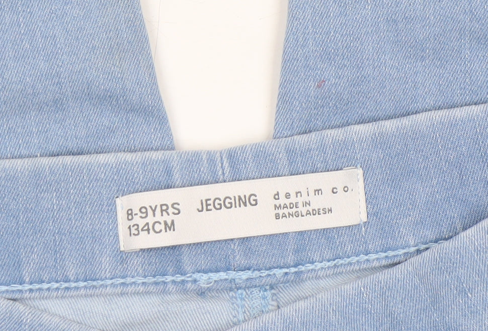 Denim Co. Girls Blue Jegging Jeans 8-9 Years Stretch Cotton Blend