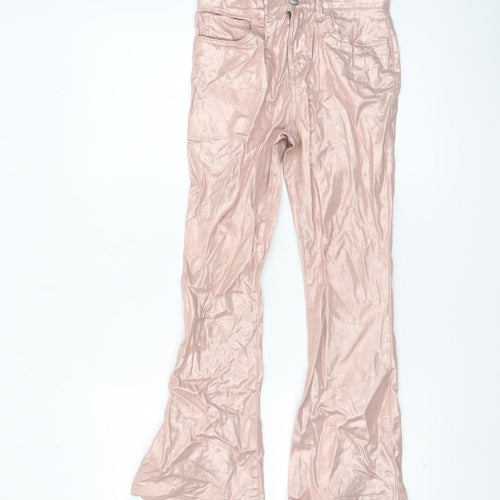 OshKosh B'gosh Girls Pink Shiny Chino Trousers Size 10 Years