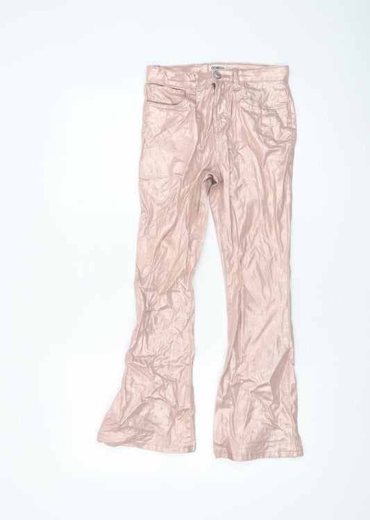 OshKosh B'gosh Girls Pink Shiny Chino Trousers Size 10 Years