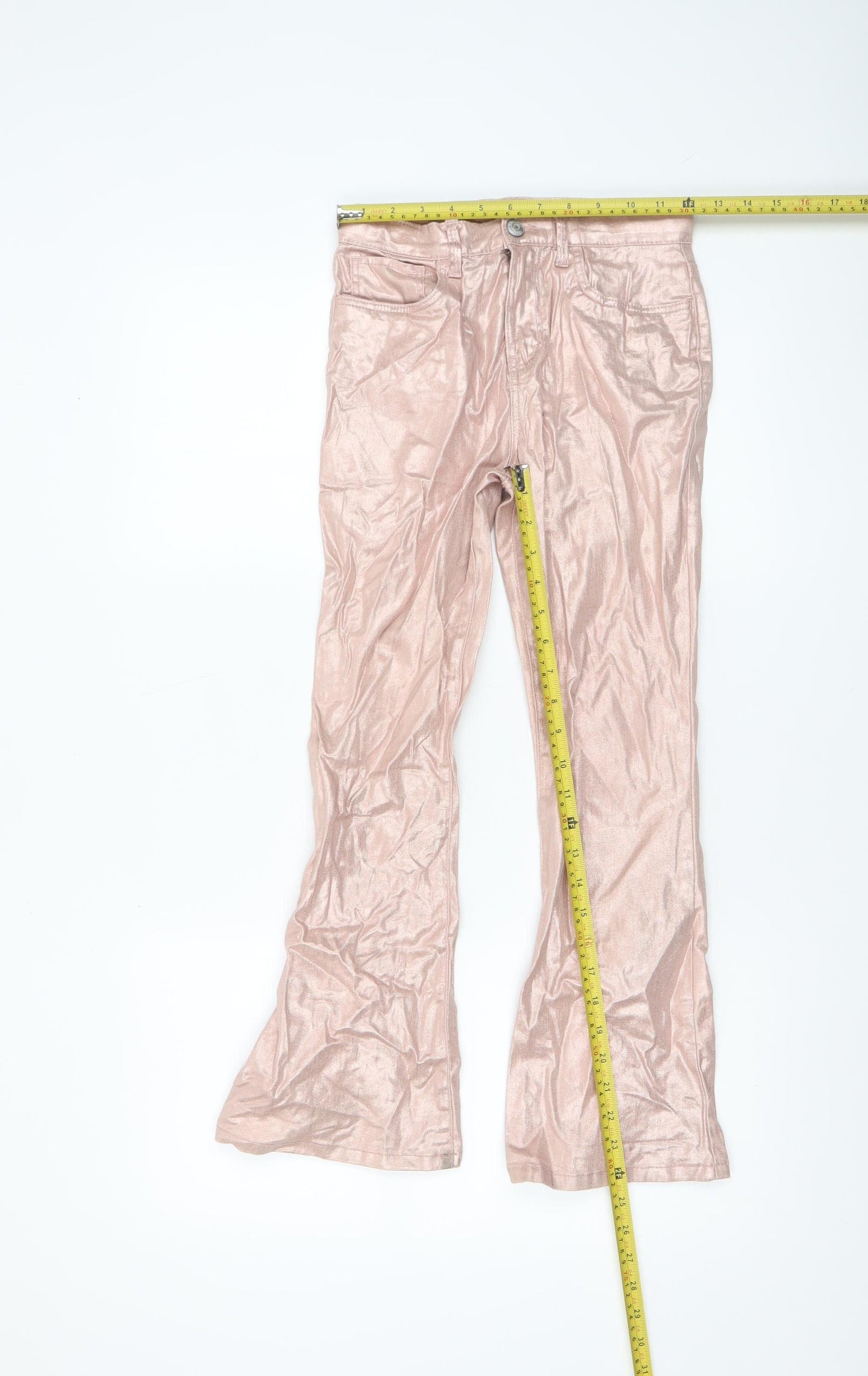 OshKosh B'gosh Girls Pink Shiny Chino Trousers Size 10 Years