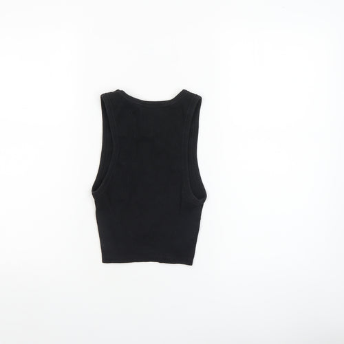 Zara Women’s Black Cropped Tank Top Cotton Stretch S