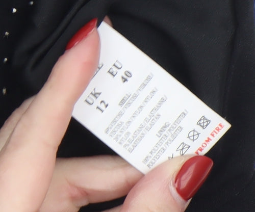 Pink Vanilla Women’s Black Rhinestone Cropped Spaghetti Strap Top UK 12