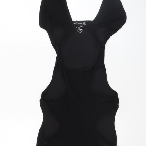 PrettyLittleThing Women's Black Halter Cut Out Bodycon Mini Dress Size 8