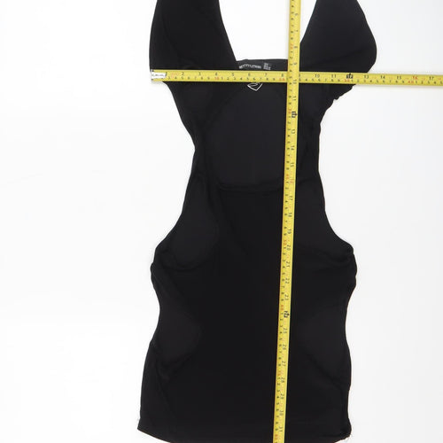 PrettyLittleThing Women's Black Halter Cut Out Bodycon Mini Dress Size 8