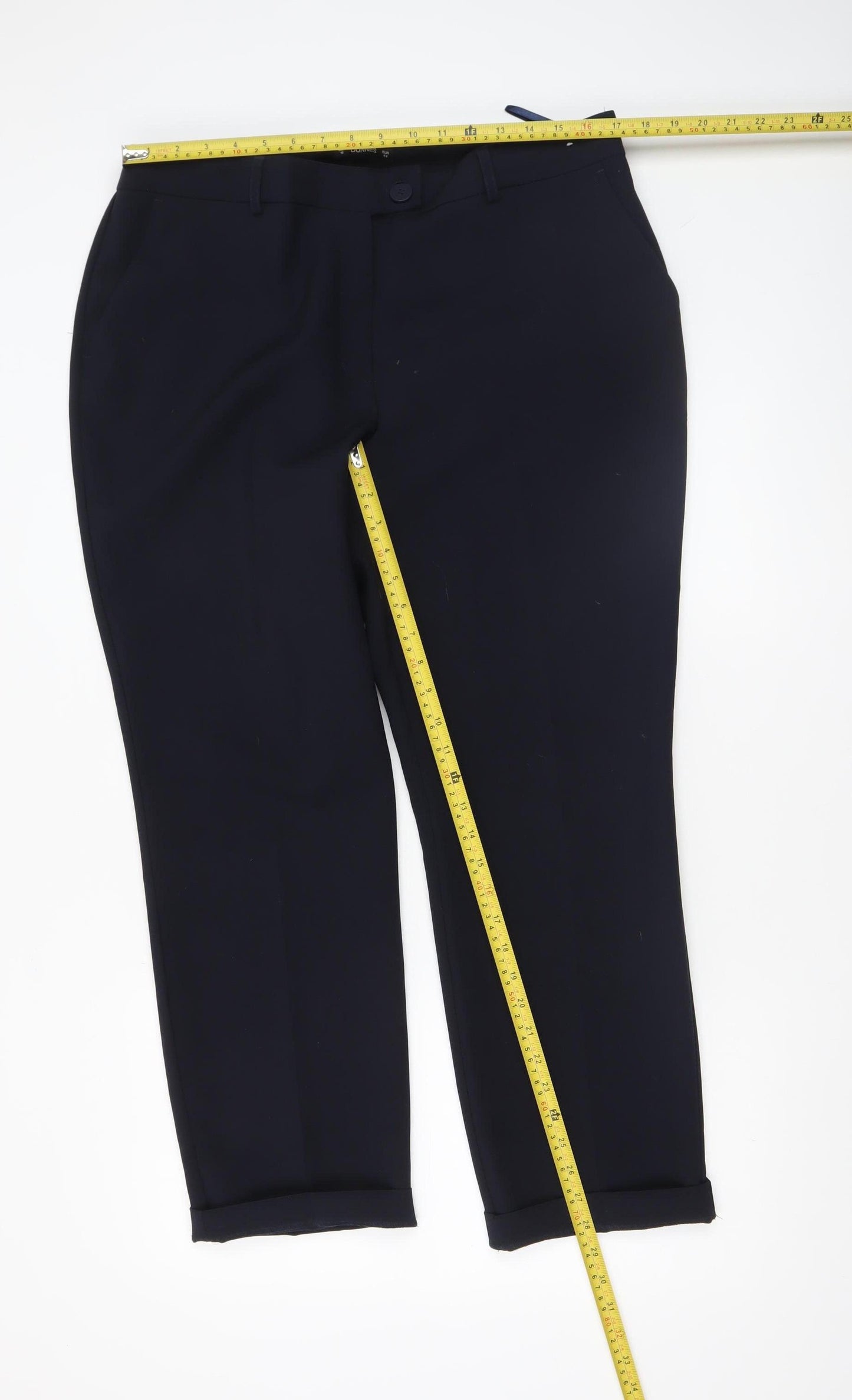 Dunnes Women’s Black Cropped Straight Leg Trousers Size 16