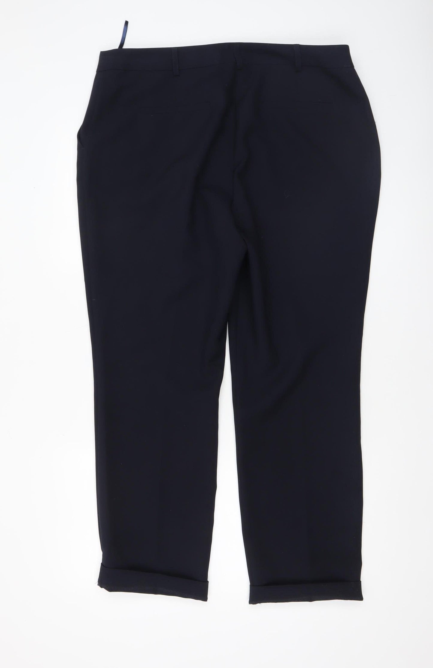 Dunnes Women’s Black Cropped Straight Leg Trousers Size 16