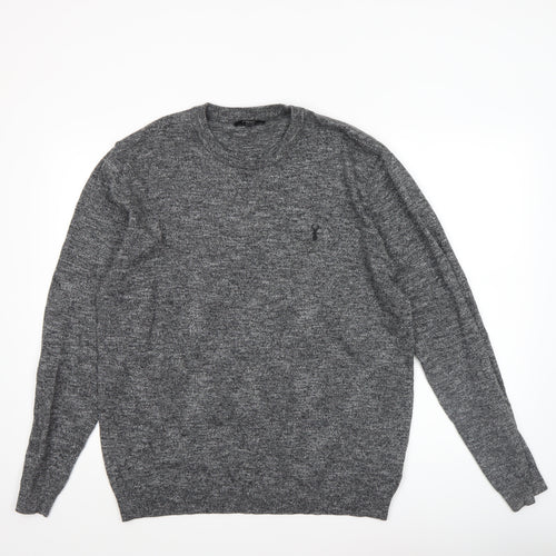 Next Men’s Grey Cotton Blend Crew Neck Pullover Jumper Size L