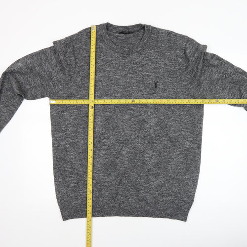 Next Men’s Grey Cotton Blend Crew Neck Pullover Jumper Size L