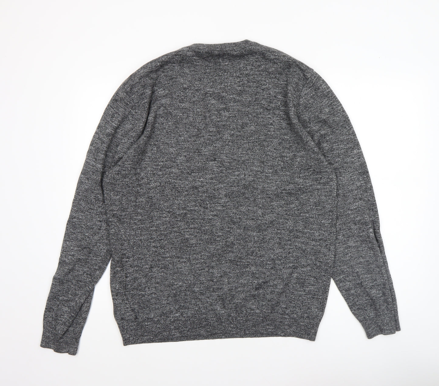 Next Men’s Grey Cotton Blend Crew Neck Pullover Jumper Size L