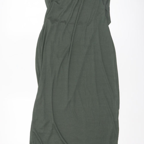 Boohoo Women Green Size 16 Sleeveless Bodycon Midi Dress