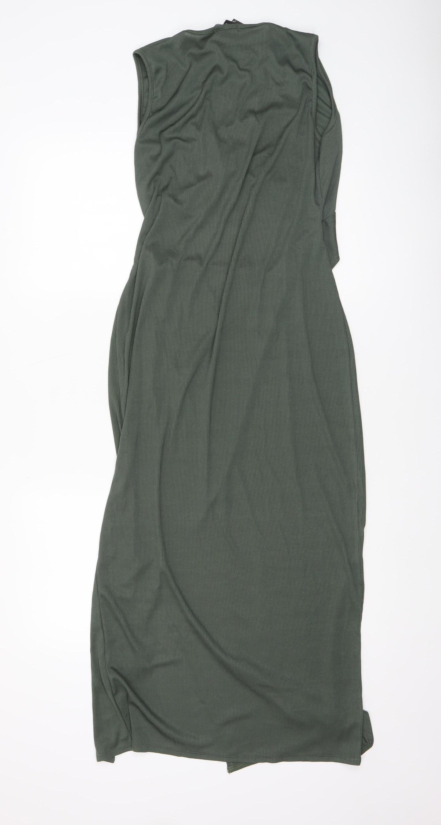 Boohoo Women Green Size 16 Sleeveless Bodycon Midi Dress