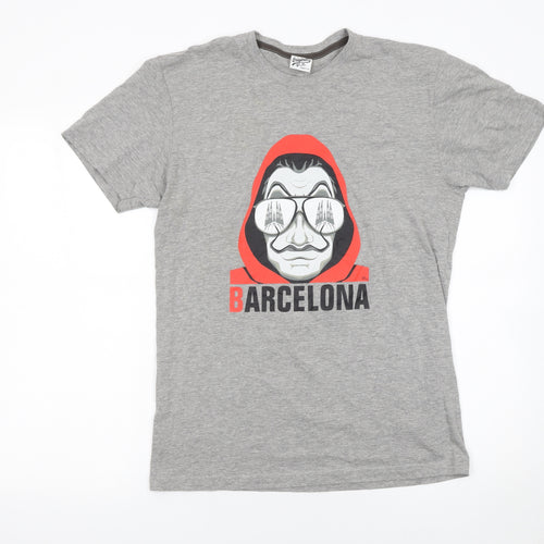 Originals by FM Men’s Grey Barcelona Graphic Print T-Shirt M Regular Fit