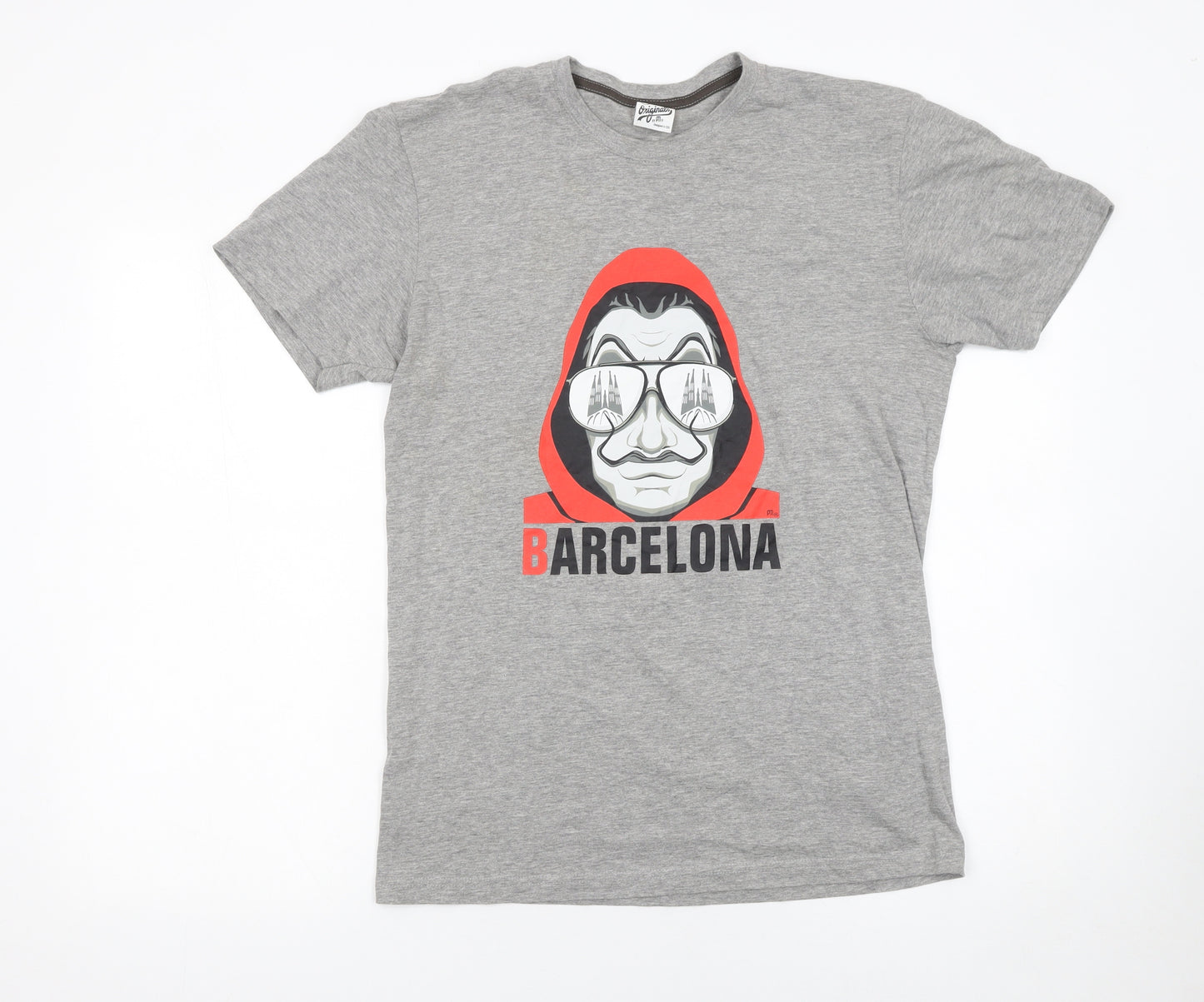 Originals by FM Men’s Grey Barcelona Graphic Print T-Shirt M Regular Fit