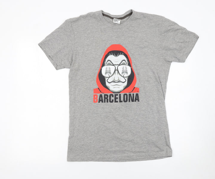Originals by FM Men’s Grey Barcelona Graphic Print T-Shirt M Regular Fit