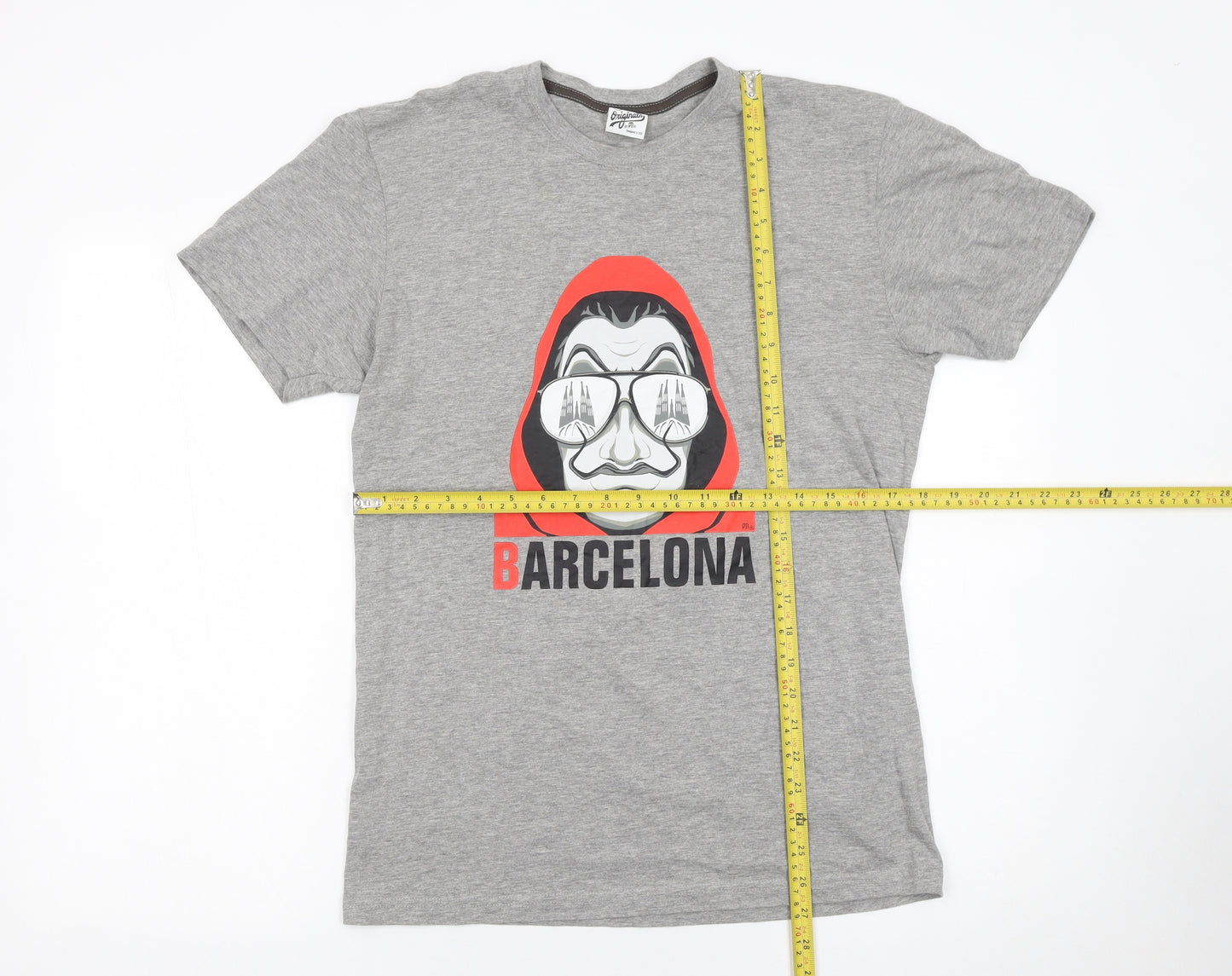 Originals by FM Men’s Grey Barcelona Graphic Print T-Shirt M Regular Fit