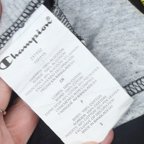 Champion Men’s Black Yellow Grey Colourblock Sports T-Shirt Size S