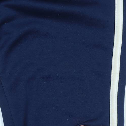 Adidas Womens Blue Jogger Trousers Size 8 Logo Stripe Sportswear