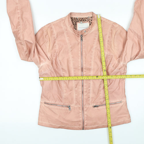 Rino & Pelle Women's Pink Biker Jacket Size 14 Viscose Blend