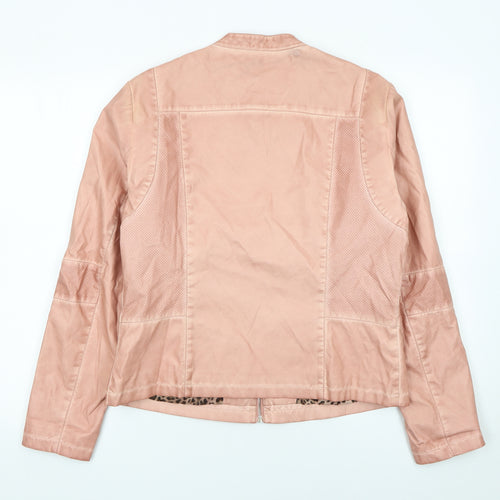 Rino & Pelle Women's Pink Biker Jacket Size 14 Viscose Blend