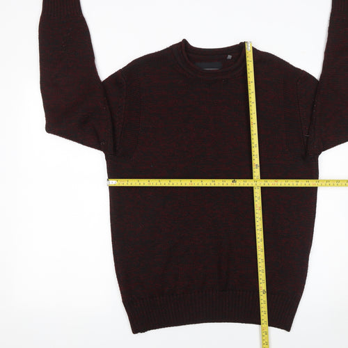 Superdry Men’s Red Knit Crew Neck Pullover Jumper Size L