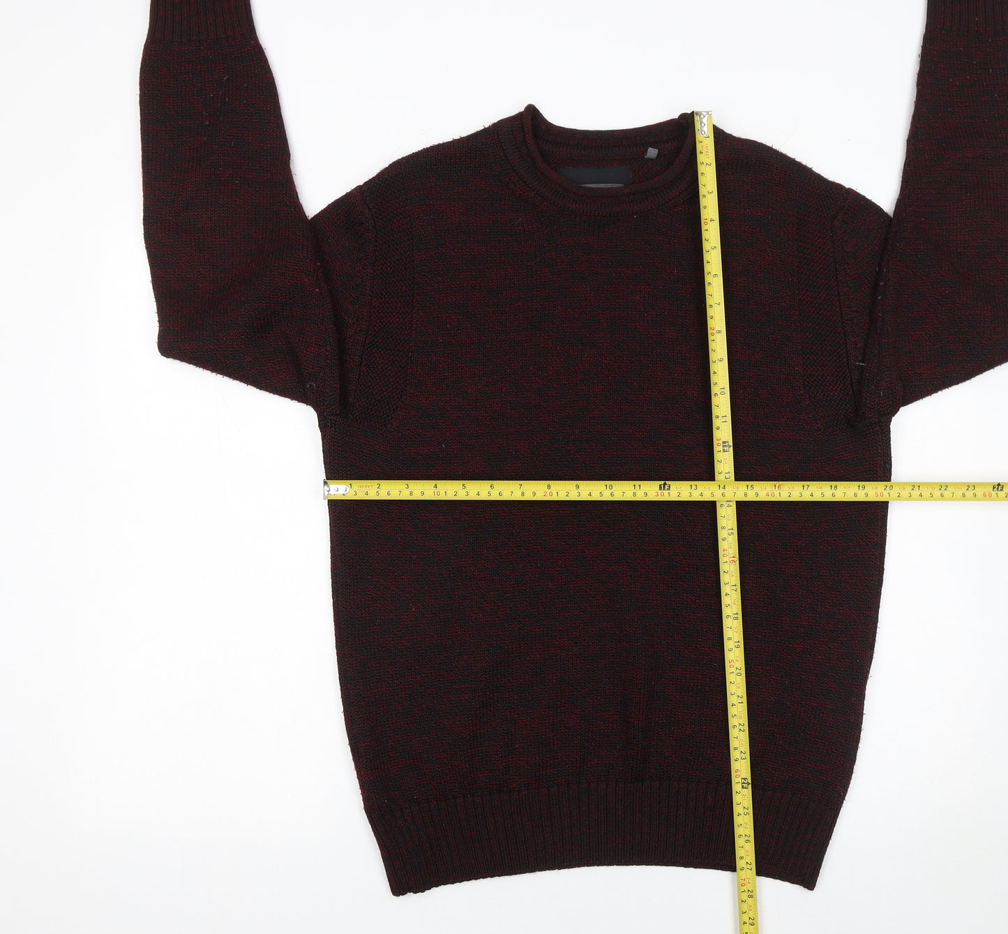 Superdry Men’s Red Knit Crew Neck Pullover Jumper Size L