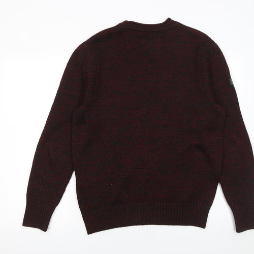 Superdry Men’s Red Knit Crew Neck Pullover Jumper Size L