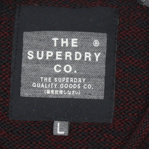 Superdry Men’s Red Knit Crew Neck Pullover Jumper Size L