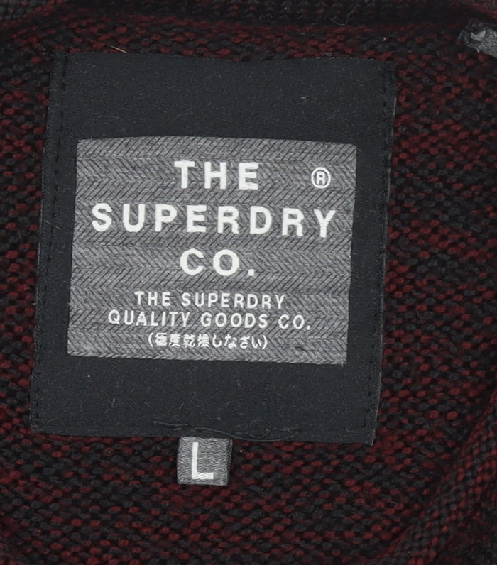 Superdry Men’s Red Knit Crew Neck Pullover Jumper Size L