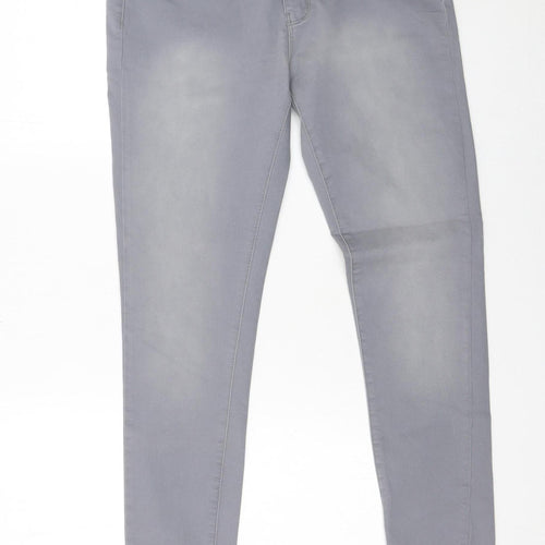 Denim Co Women Grey Skinny Jeans Size 14 Stretch Mid Rise