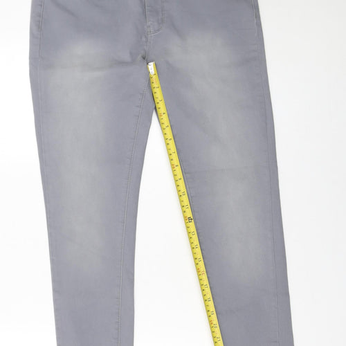 Denim Co Women Grey Skinny Jeans Size 14 Stretch Mid Rise
