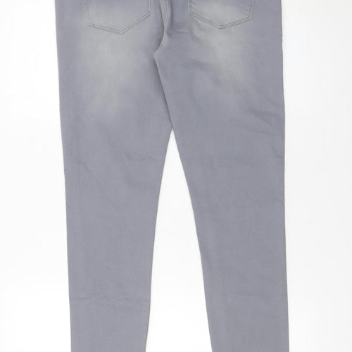 Denim Co Women Grey Skinny Jeans Size 14 Stretch Mid Rise