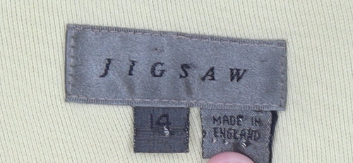 Jigsaw Women’s Beige Sheath Wool Dress Size 14 Sleeveless Workwear