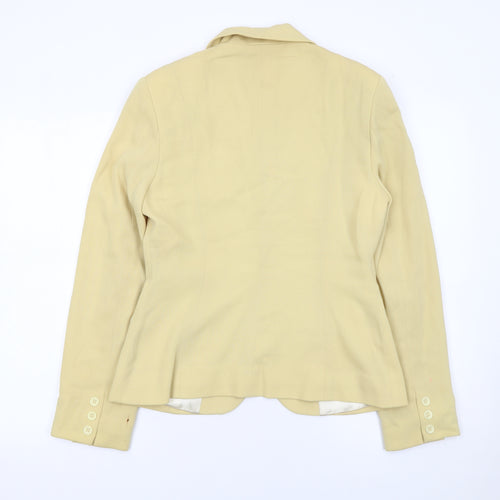 Jigsaw Womens Beige Size 12 Single-Breasted Blazer Jacket