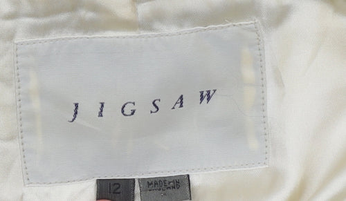Jigsaw Womens Beige Size 12 Single-Breasted Blazer Jacket