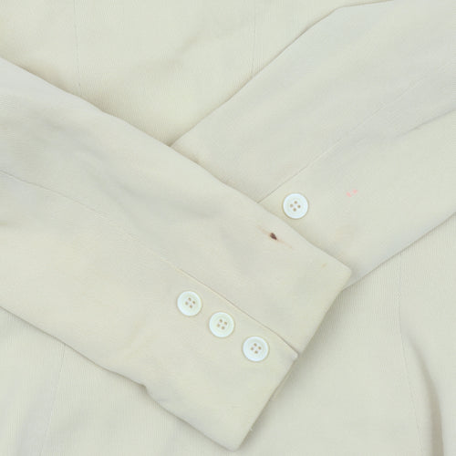 Jigsaw Womens Beige Size 12 Single-Breasted Blazer Jacket
