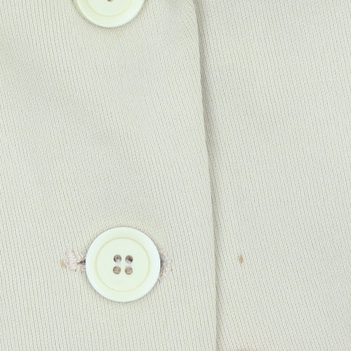 Jigsaw Womens Beige Size 12 Single-Breasted Blazer Jacket