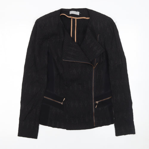 Kapalua Womens Black Slim Fit Biker Jacket Size 10