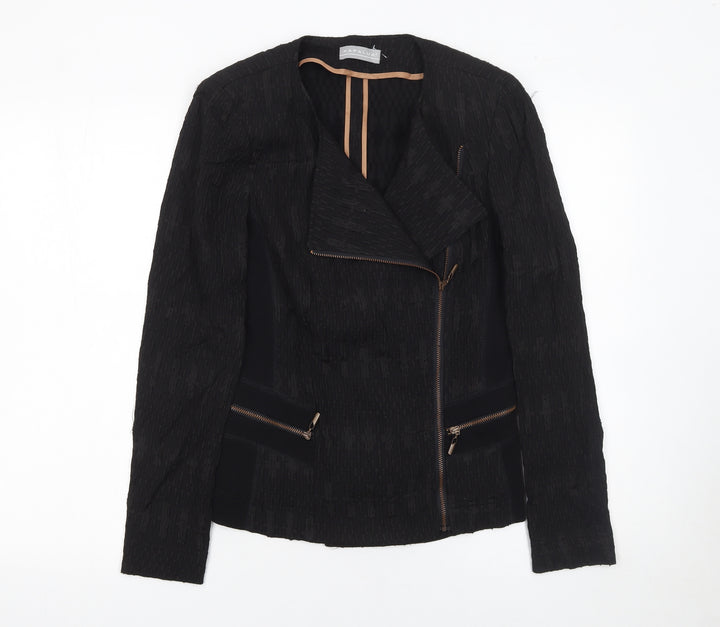 Kapalua Womens Black Slim Fit Biker Jacket Size 10