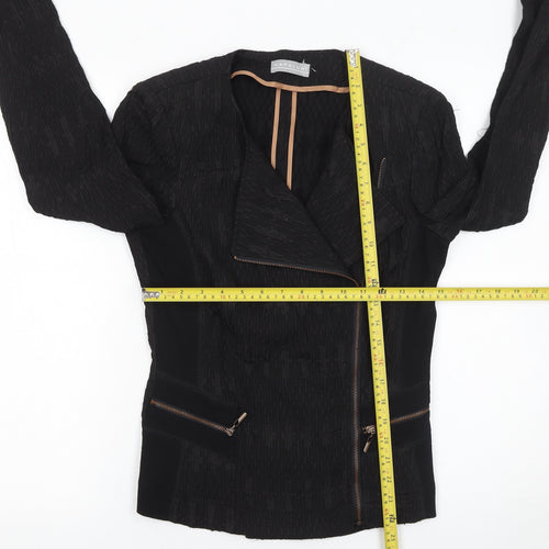 Kapalua Womens Black Slim Fit Biker Jacket Size 10