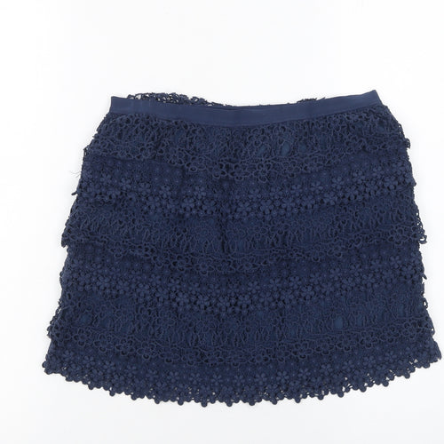 Ralph Lauren Girls Blue Lace Floral A-Line Skirt Size 14 Years