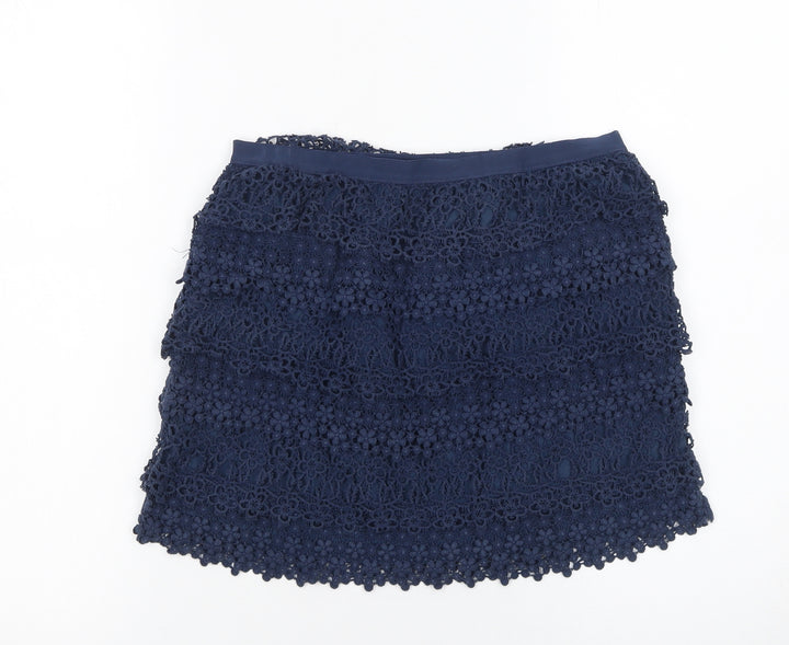Ralph Lauren Girls Blue Lace Floral A-Line Skirt Size 14 Years