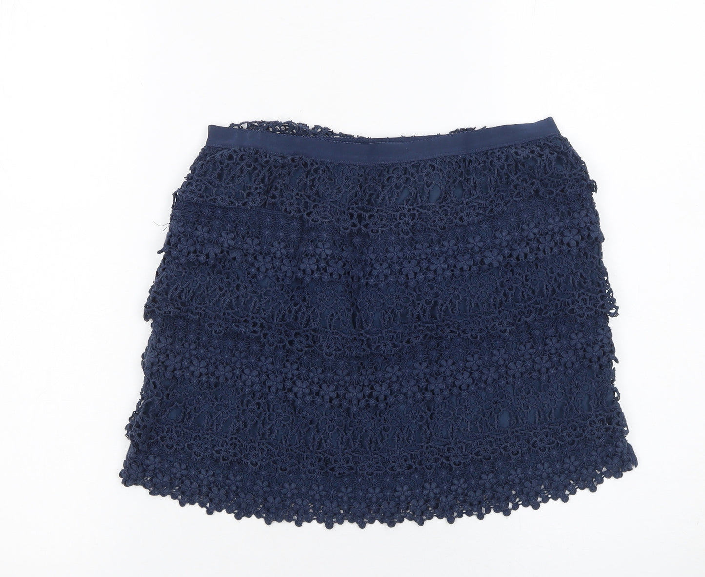 Ralph Lauren Girls Blue Lace Floral A-Line Skirt Size 14 Years