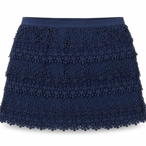 Ralph Lauren Girls Blue Lace Floral A-Line Skirt Size 14 Years