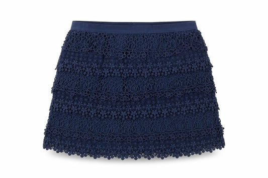 Ralph Lauren Girls Blue Lace Floral A-Line Skirt Size 14 Years