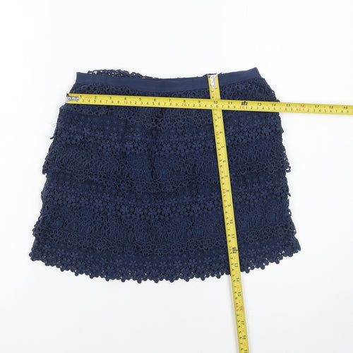 Ralph Lauren Girls Blue Lace Floral A-Line Skirt Size 14 Years