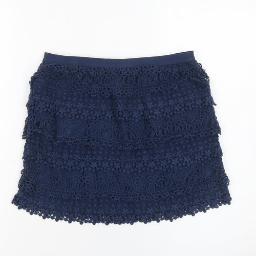 Ralph Lauren Girls Blue Lace Floral A-Line Skirt Size 14 Years