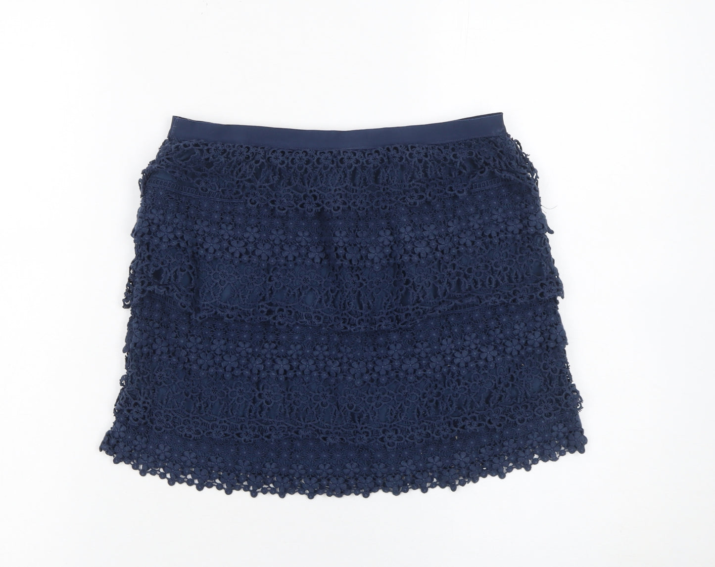 Ralph Lauren Girls Blue Lace Floral A-Line Skirt Size 14 Years