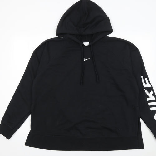 Nike Men's Black Dri-FIT Pullover Hoodie Large Cotton Blend