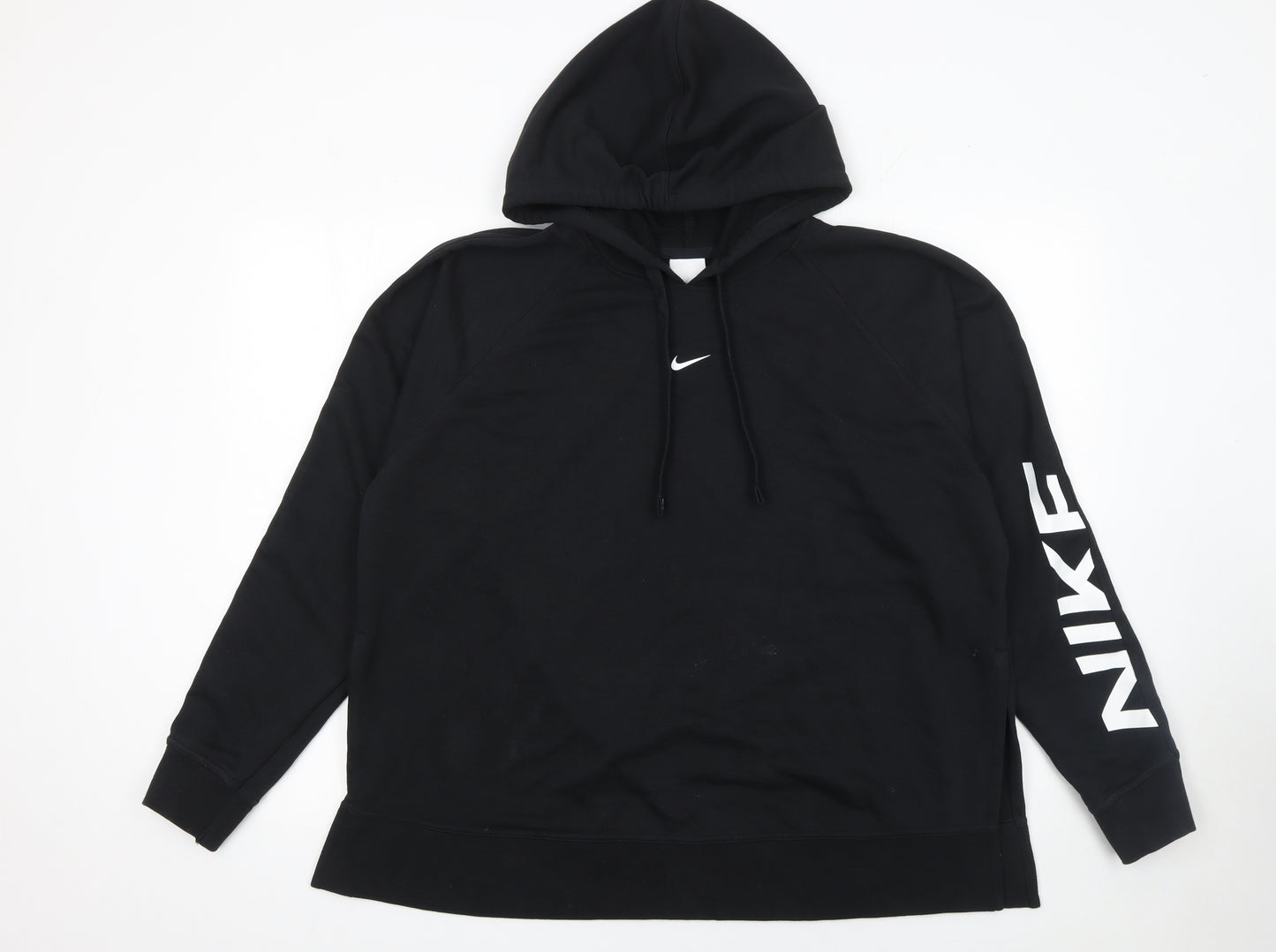 Nike Men's Black Dri-FIT Pullover Hoodie Large Cotton Blend